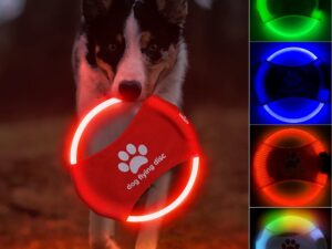 LED oplichtende vliegende schijf voor honden