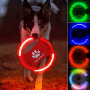 LED oplichtende vliegende schijf voor honden